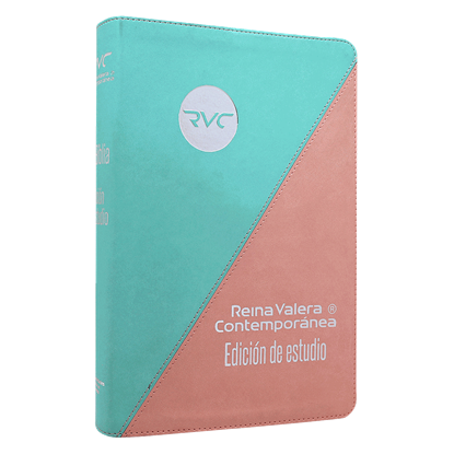 Imagen de BIBLIA DE ESTUDIO RVC. PIEL VERDE -ROSA