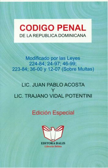 Imagen de CODIGO PENAL DE LA RD (MEDIANO) ED. 2025