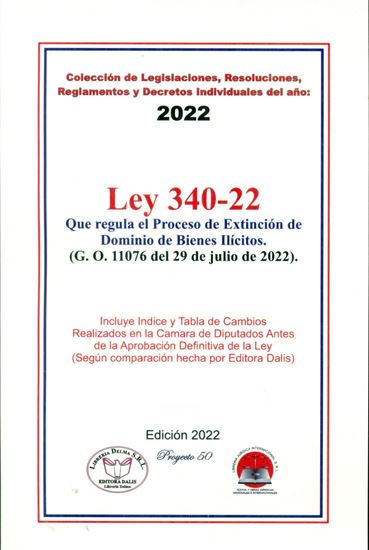 Imagen de LEY 340-22 QUE REGULA EL PROCESO DE EXT.