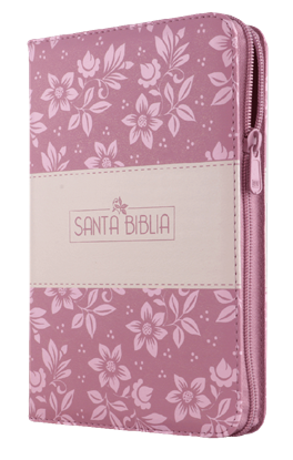 Imagen de SANTA BIBLIA RV LG C/ZIPER (ROSA/FLORES)