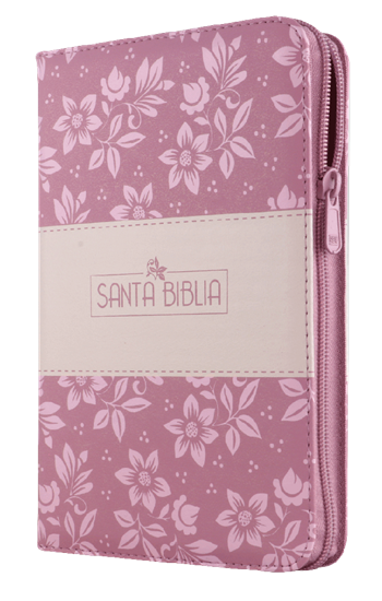 Imagen de SANTA BIBLIA RV LG C/ZIPER (ROSA/FLORES)
