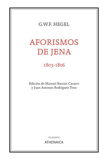 Imagen de AFORISMOS DE JENA (1803-1806)