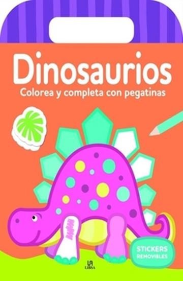 Imagen de DINOSASURIOS. COLOREA Y COMP. CON STIKER