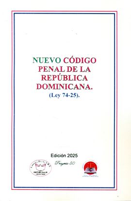 Imagen de CODIGO PENAL DE LA RD (LEY-74-25 ) (MED)